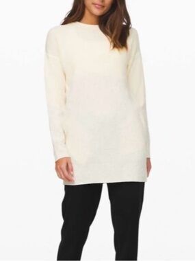 Lululemon Restful Intention Sweater Angel Wing Heathered Light Ivory Sz XL 14/16